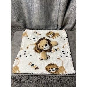 Little Lad Lion Lovey Security Blanket Plush Head Brown Cream Roar 13”